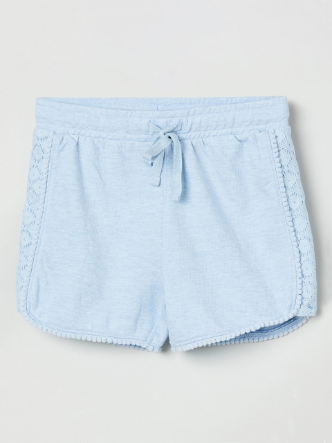 

max Girls Blue Solid Regular Fit Regular Shorts