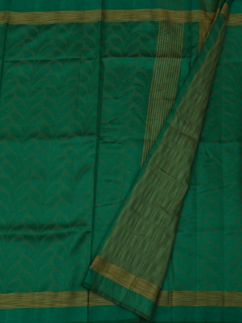 

Pothys Green Solid Jute Silk Saree