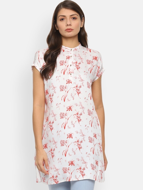 

Van Heusen Woman Women's White & Red Printed Tunic
