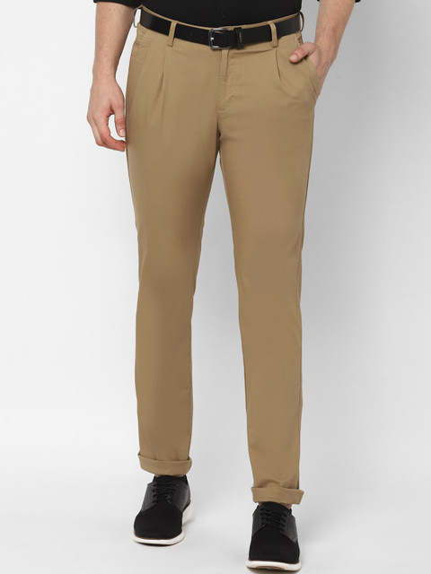 

Allen Solly Men Khaki Regular Fit Solid Regular Trousers