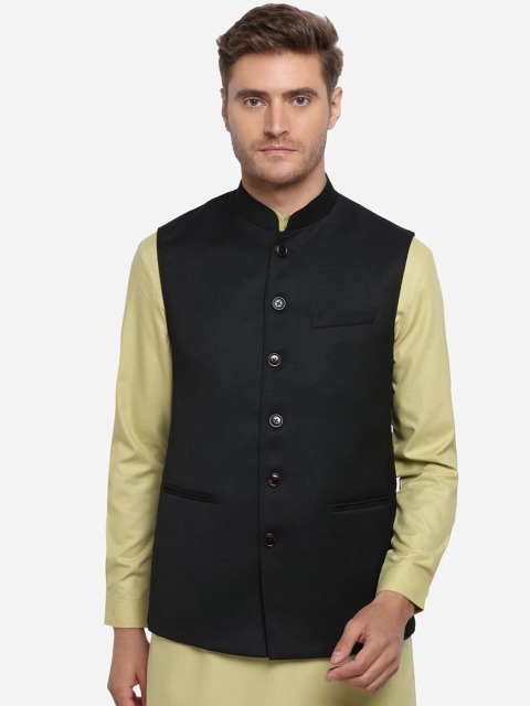 

JADE BLUE Men Black Solid Modi Jacket