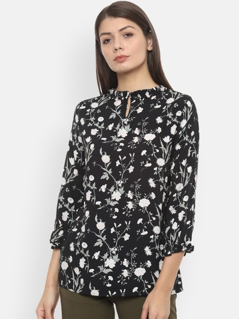 

Van Heusen Woman Black Printed A-Line Top