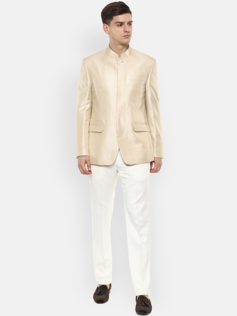 

Louis Philippe Men Beige Single-Breasted Two-Piece Suit