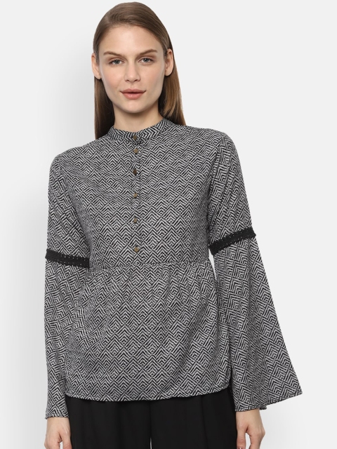

Van Heusen Woman Women Grey Printed Top