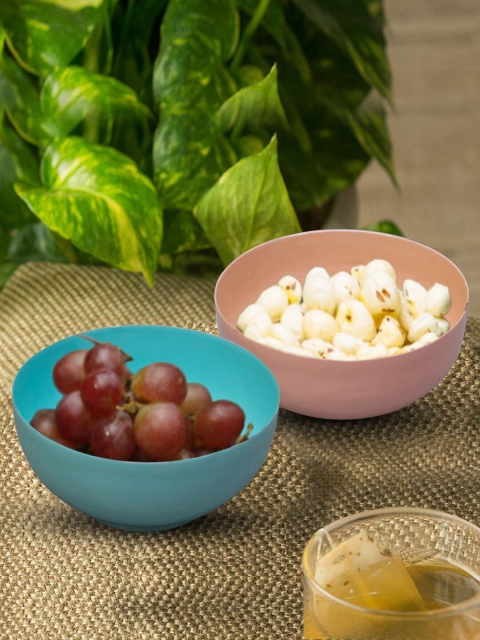

nestroots Set Of 2 Solid Metallic Serving Bowls, Blue