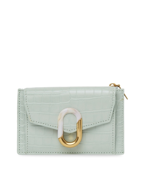

CHARLES & KEITH Women Green Animal Print Textured Envelope