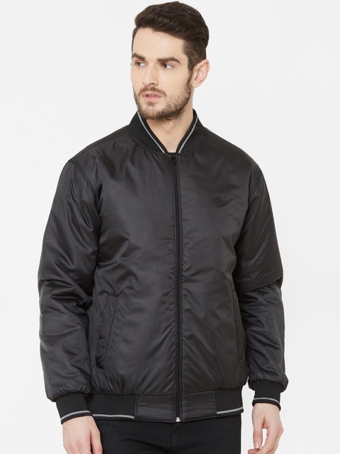 

Zeel Men Black Solid Windcheater Bomber Jacket