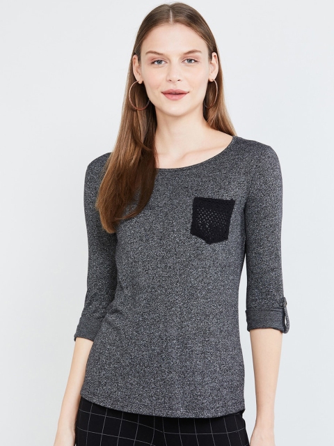 

max Women Charcoal Grey Solid Top