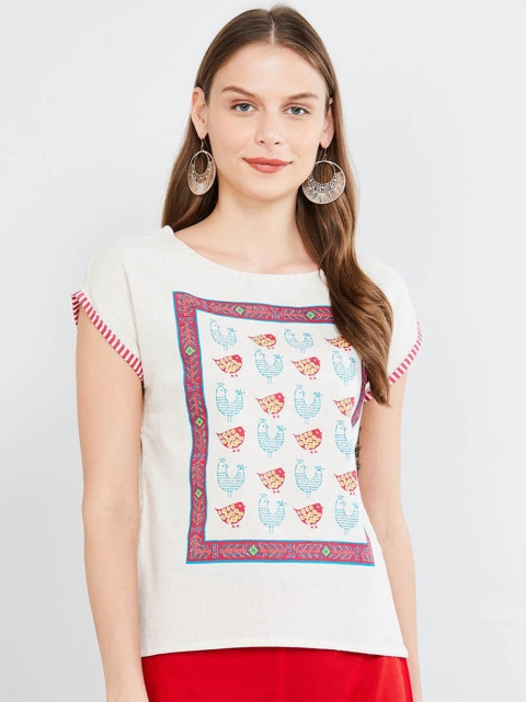 

max Women Off-White Printed Top