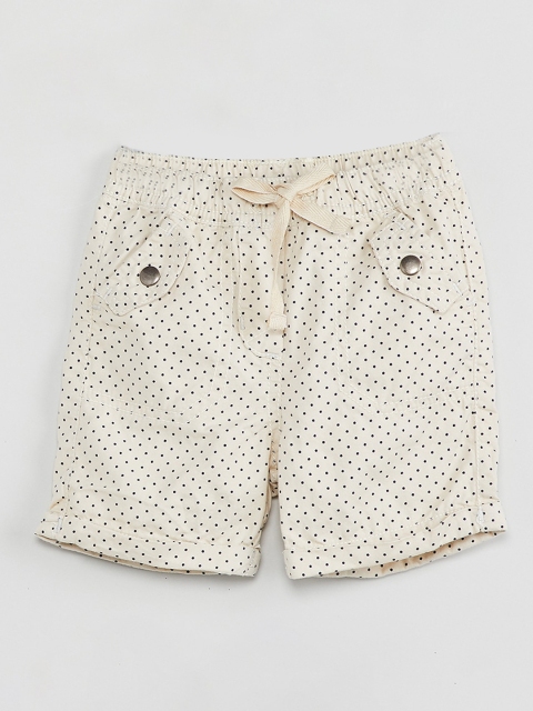 

max Girls Beige Printed Regular Fit Regular Shorts