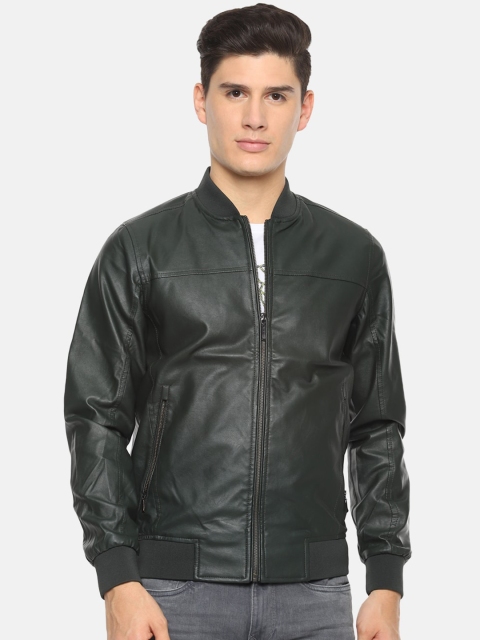 

V Dot Men Green Solid Tailored Jacket