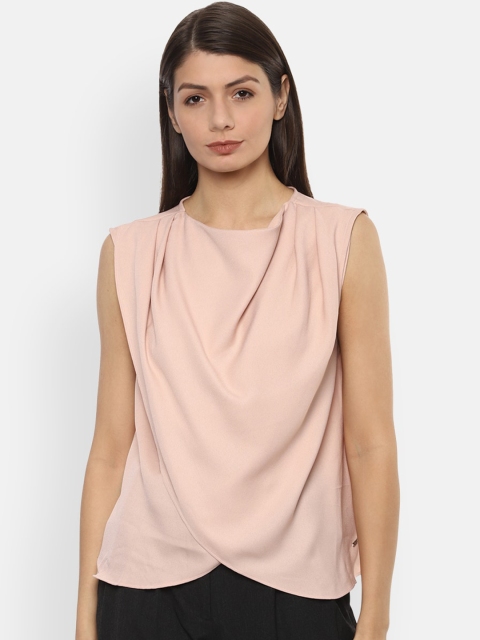 

Van Heusen Woman Peach-Coloured Solid Top