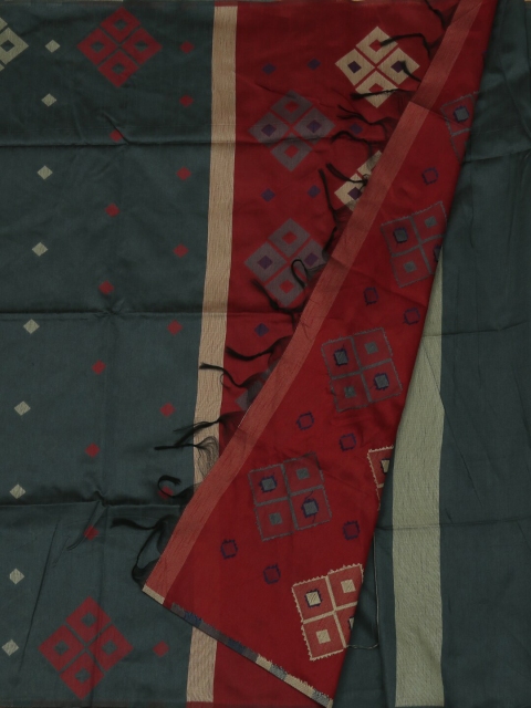 

Pothys Grey Printed Jute Silk Saree