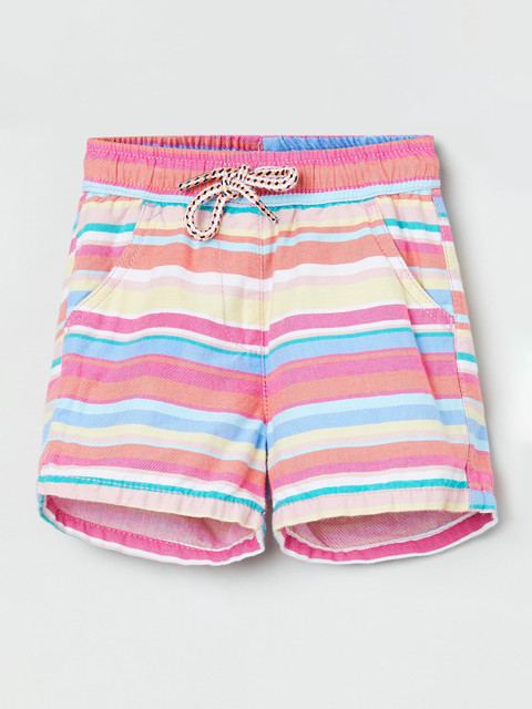 

max Girls Multicoloured Striped Regular Fit Regular Shorts, Multi