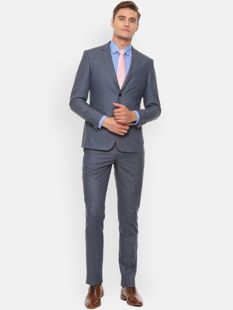 

Louis Philippe Men Grey Self Design Slim Fit Formal Suit