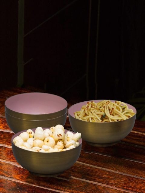 

nestroots 4 Pieces Pink Metallic Serving Bowls
