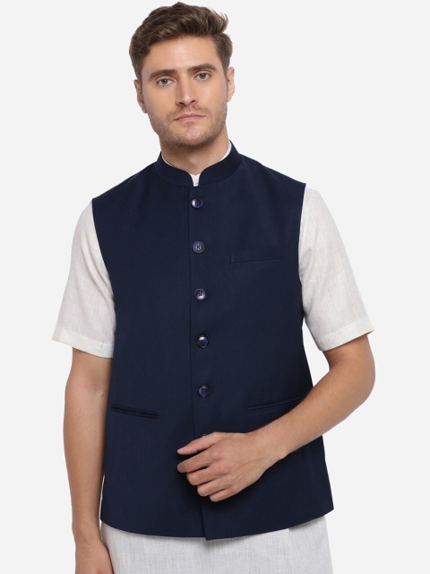 

JADE BLUE Men Navy Solid Modi Jacket, Navy blue