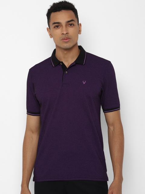 

Allen Solly Men Purple Solid Polo Collar T-shirt