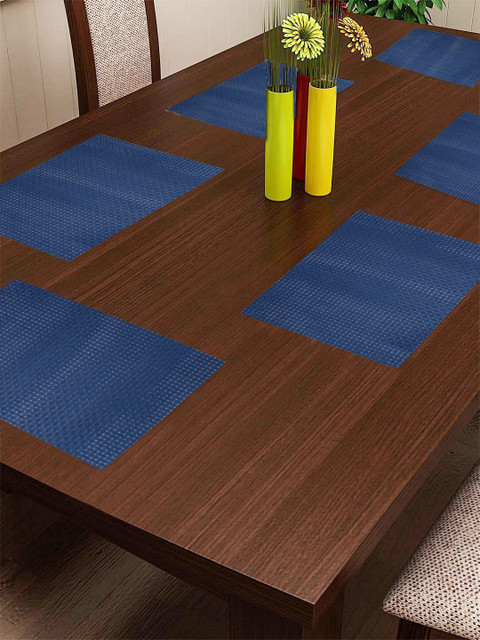 

BIANCA Set of 6 Blue Solid Dining Table Mats