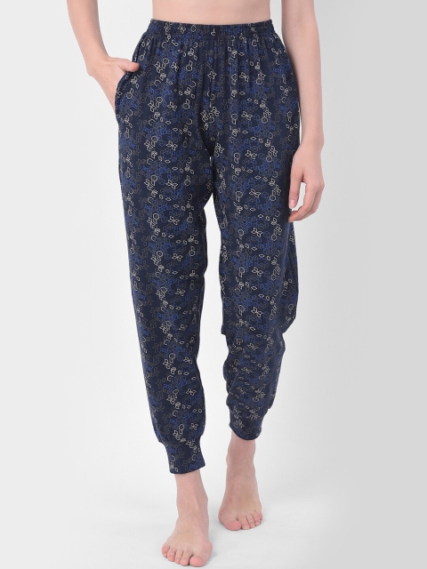 

Clovia Women Blue Printed Lounge Pants