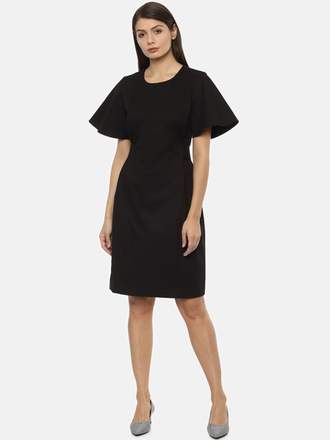 

Van Heusen Woman Black Solid Sheath Dress
