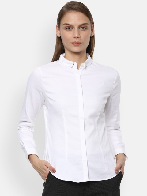 

Van Heusen Woman White Regular Fit Solid Formal Shirt