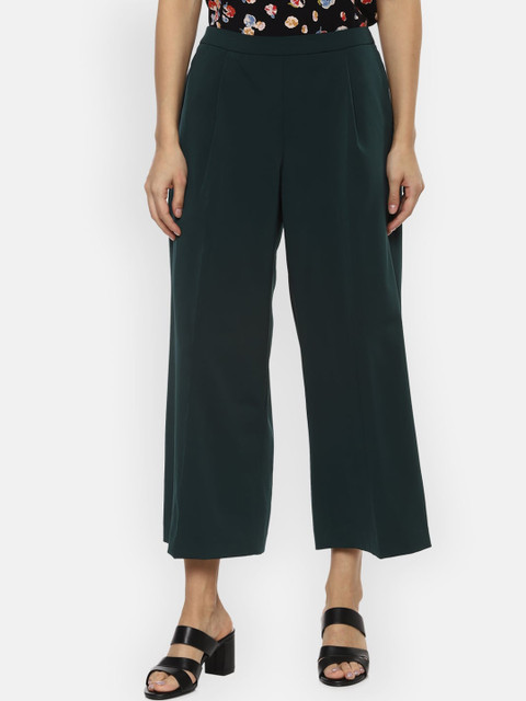 

Van Heusen Woman Women Green Regular Fit Solid Culottes