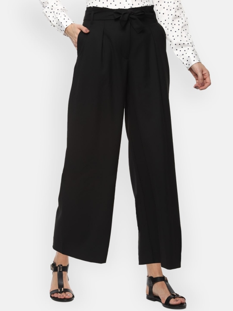 

Van Heusen Woman Black Regular Fit Solid Parallel Trousers