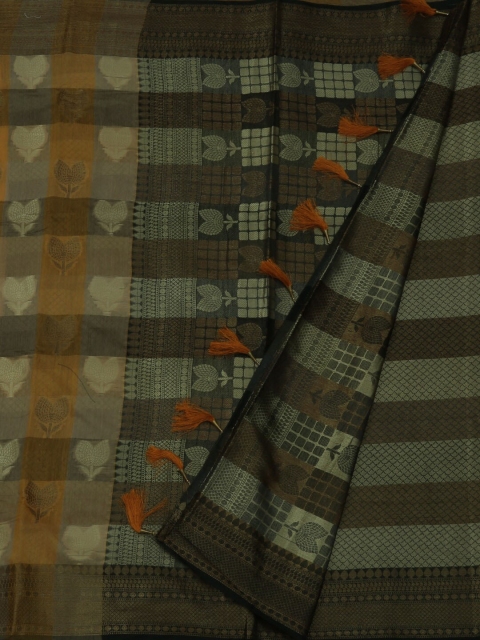 

Pothys Brown Woven Design Jute Silk Saree