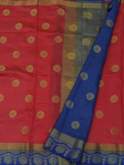 

Pothys Pink Woven Design Jute Silk Saree
