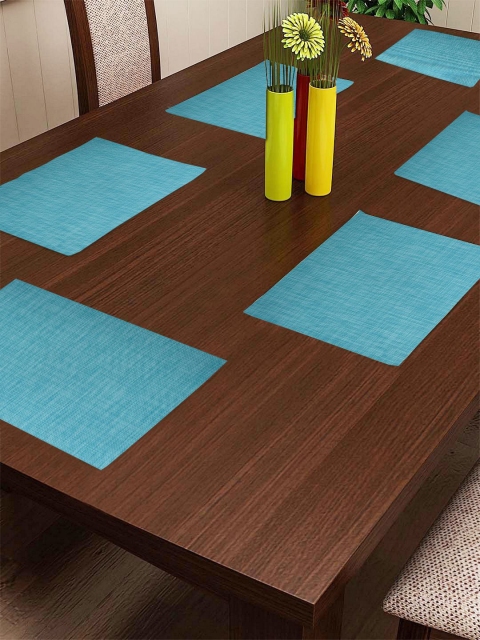 

BIANCA Set Of 6 Blue PVC Table Placemats
