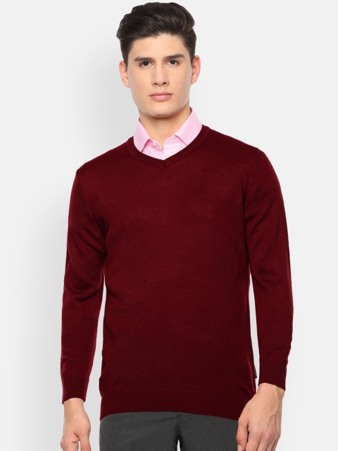 

Van Heusen Men Maroon Solid Pullover Sweater