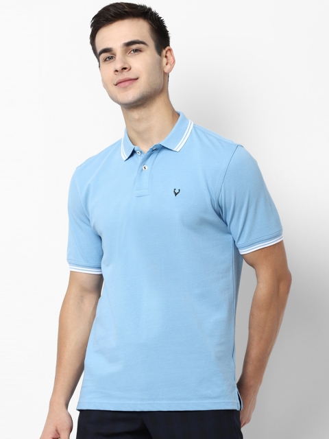 

Allen Solly Men Blue Solid Polo Collar T-shirt