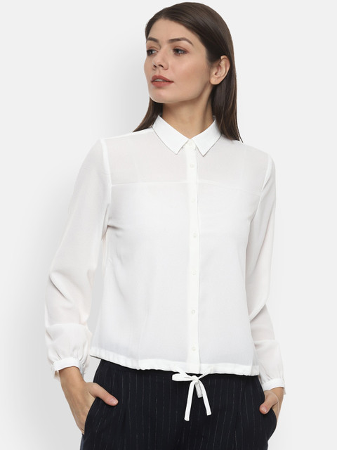 

Van Heusen Woman Women White Regular Fit Solid Formal Shirt