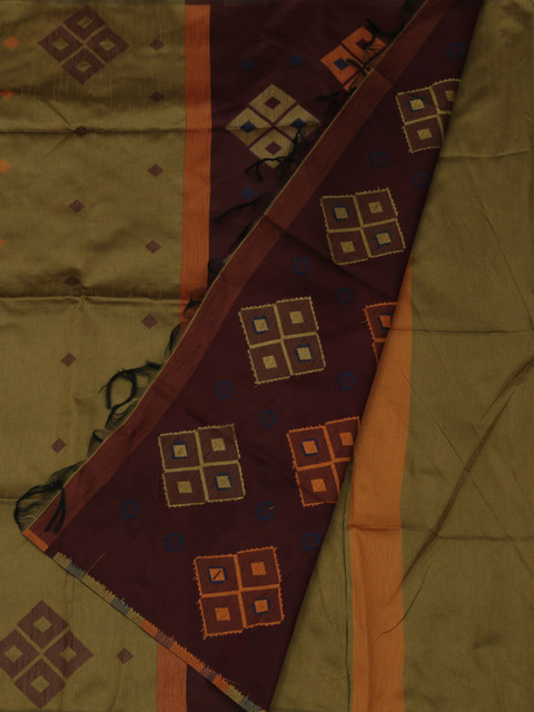 

Pothys Green Woven Design Jute Silk Saree
