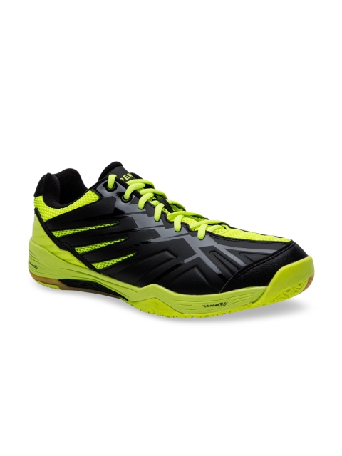 

PERFLY By Decathlon Men Black & Lime Green Badminton Shoes