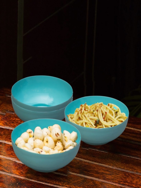

nestroots Blue 4 Pieces Metallic Serving Bowls