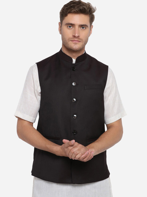 

JADE BLUE Men Brown Self Design Modi Jacket