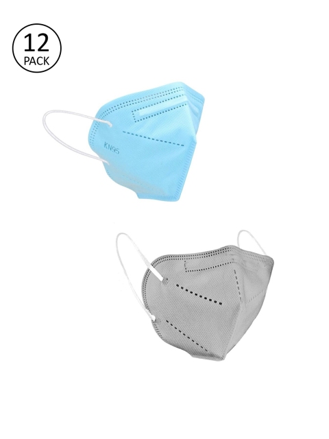 OOMPH Unisex 12 Pcs Anti-Pollution Reusable 5-Ply KN95 Masks, Blue
