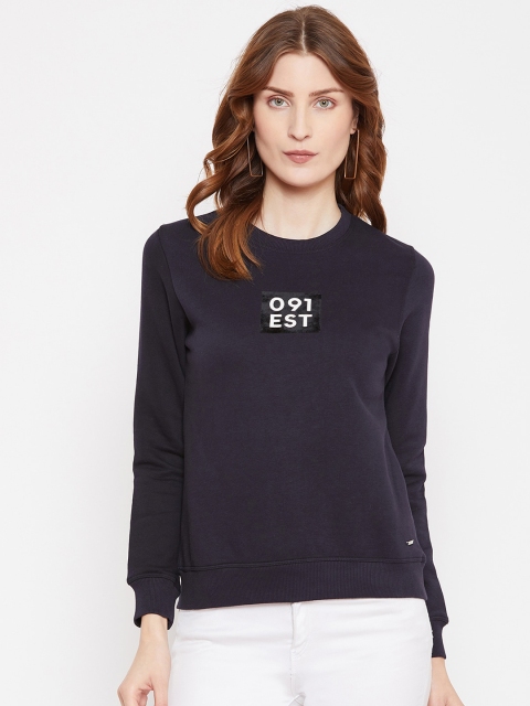 

Octave Women Navy Blue Solid Sweatshirt