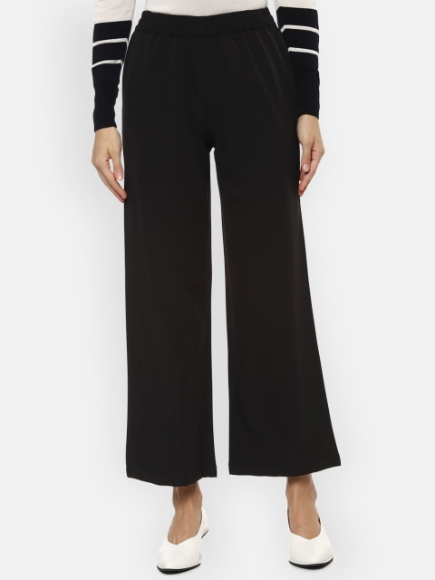 

Van Heusen Woman Women Black Regular Fit Solid Parallel Trousers