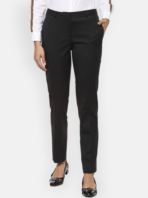 

Van Heusen Woman Black Regular Fit Solid Formal Trousers