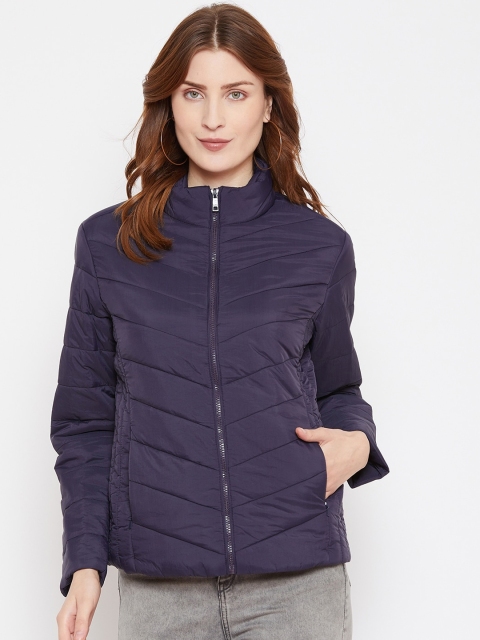 

Octave Women Blue Solid Padded Jacket