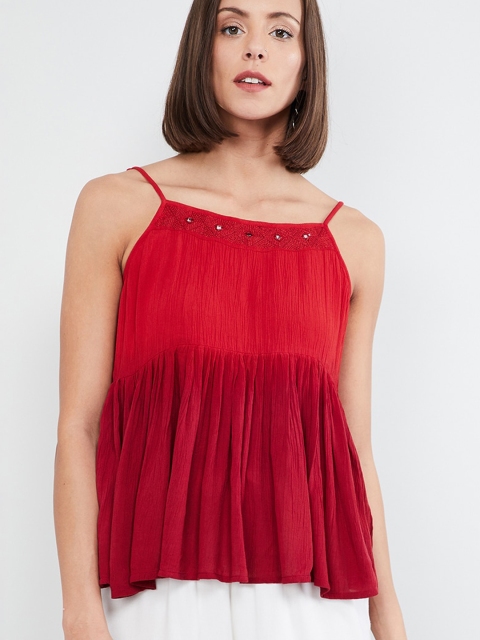 

max Women Red Ombre A-Line Top