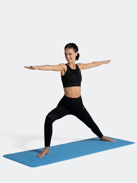 

Cultsport Unisex Blue Solid Lightweight Yoga Mat with Stance Marking