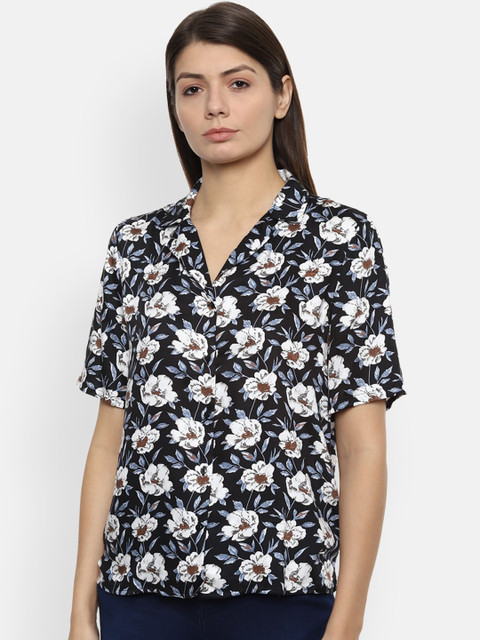 

Van Heusen Women Black Floral Printed Top
