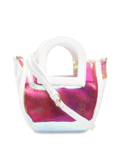 

Call It Spring White & Pink Solid Handheld Bag