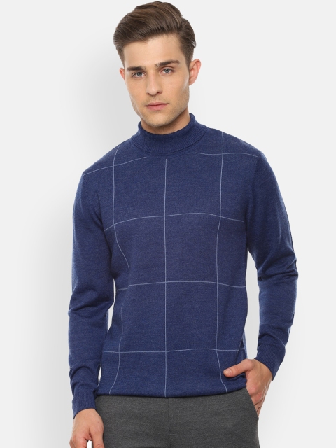 

Van Heusen Men Blue & White Checked Pullover Sweater