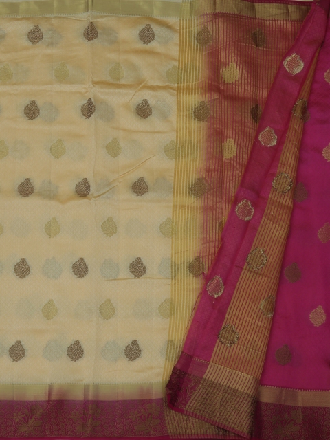 

Pothys Cream-Coloured Printed Jute Silk Saree