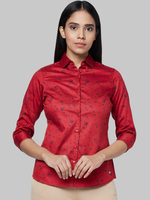 

Park Avenue Woman Women Red Regular Fit Printed Casual Shirt